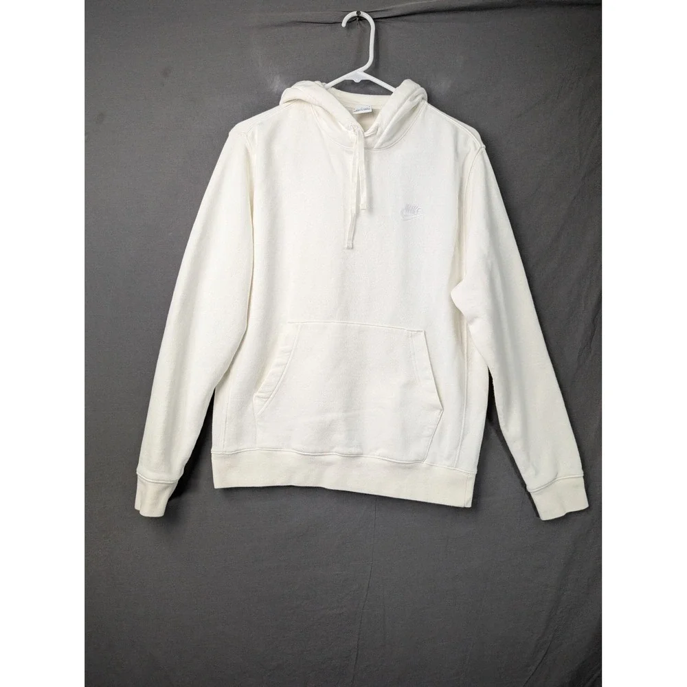 Nike Mens Sportswear Club Fleece Hoodie Sail White BV2648-133 Size Medium